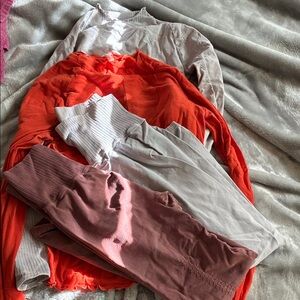 FP Movement by Free People Long Sleeve Tops - Red, Pink, Gray